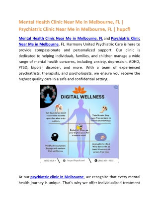 Mental Health Clinic Near Me in Melbourne, FL | Psychiatric Clinic Near Me