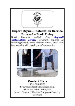 Expert Drywall Installation Service Broward – Book Today