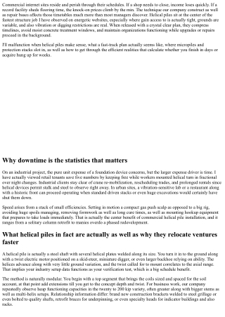 Fast-Track Construction with Helical Piles: Lessening Downtime for Organizations