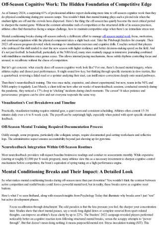 Why Mental Training Intensifies During Off-Season