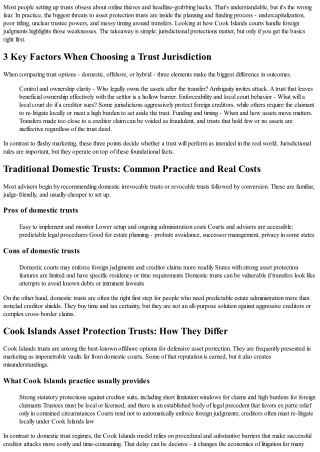 Why Many Trusts Fail and What Cook Islands Practice Reveals About Real Risks