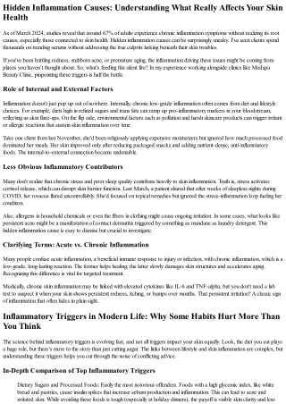 Chronic Inflammation Triggers You're Ignoring: Science-Based Skin Health Mainten