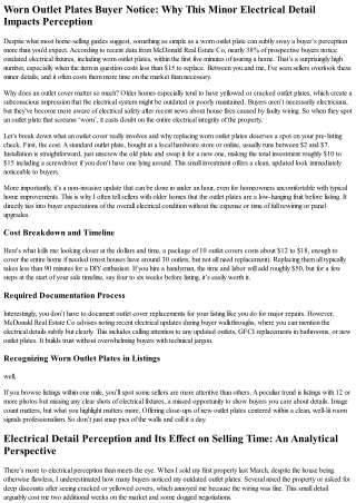 Outlet Cover Replacement Worth $15 Investment: How Worn Outlet Plates Affect Buy