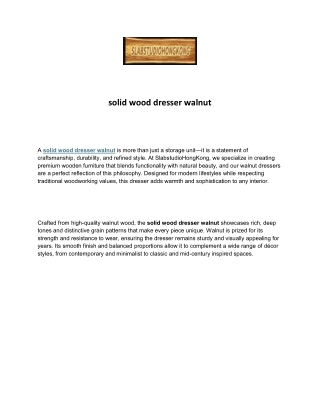 Refined Storage with a Solid Wood Dresser in Walnut