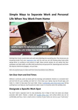 Simple Ways to Separate Work and Personal Life When You Work From Home