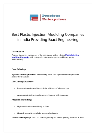 Best Plastic Injection Moulding Companies in India Providing Exact Engineering WORD (1)