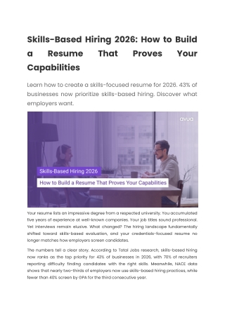 Skills-Based Hiring 2026: How to Build a Resume That Proves Your Capabilities