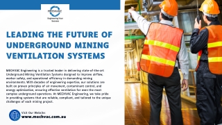 Underground Mining Ventilation Systems--MECHVAC Engineering