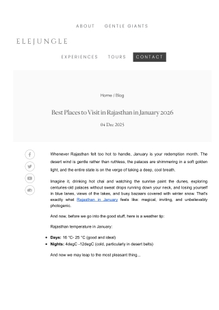 Best Places to Visit in Rajasthan in January 2026