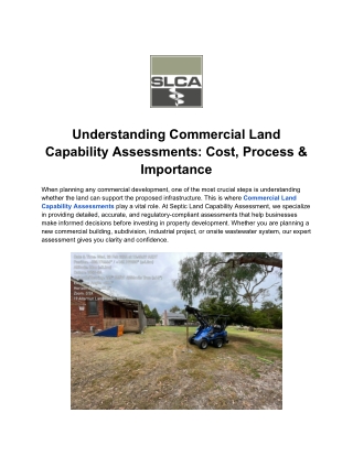 Planning Land Capability Assessment Services for Council Approvals