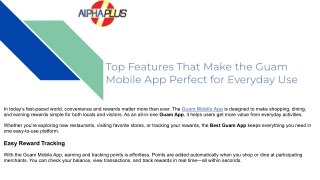 Guam Mobile App: Smart Features That Make Every Purchase Rewarding