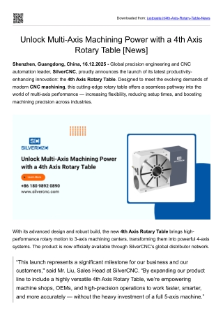 Unlock Multi-Axis Machining Power with a 4th Axis Rotary Table