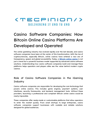 Casino Software Companies_ How Bitcoin Online Casino Platforms Are Developed and Operated