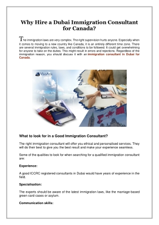 Why Hire a Dubai Immigration Consultant for Canada