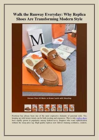 Walk the Runway Everyday Why Replica Shoes Are Transforming Modern Style