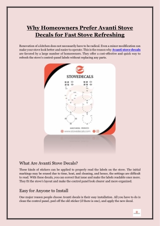 Why Homeowners Prefer Avanti Stove Decals for Fast Stove Refreshing