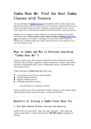 Zumba Near Me Find the Best Zumba Classes with Trexova