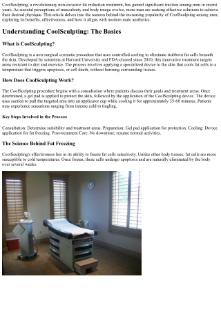 Why is CoolSculpting Becoming Increasingly Popular Among Men?