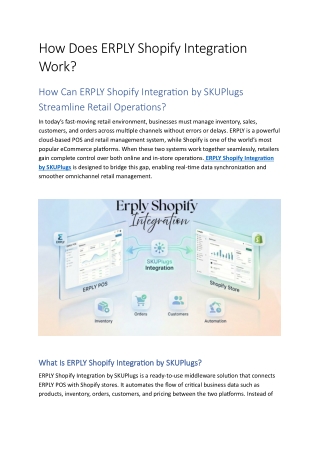 How Does ERPLY Shopify Integration Work