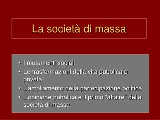 La società di massa