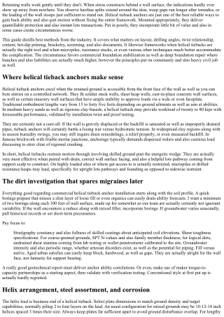 Helical Tieback Anchor Installment Finest Practices for Retaining Walls