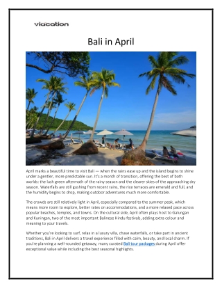 Bali in April