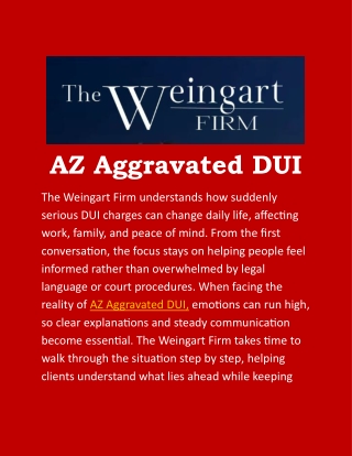 AZ Aggravated DUI: Focused Legal Help During a Difficult Time