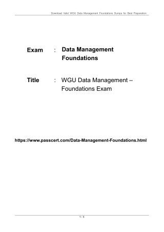 WGU Data Management Foundations PDF Dumps