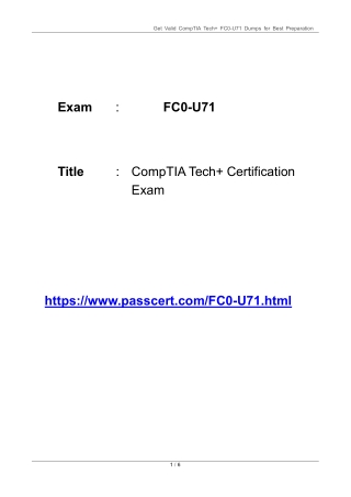 FC0-U71 CompTIA Tech  Certification PDF Dumps