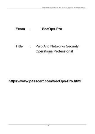 Palo Alto Networks SecOps-Pro PDF Dumps