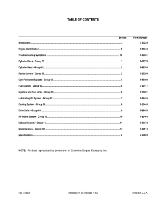 Case Cummins 24 Valve 8.3 Liter Engine Service Repair Manual Instant Download (Book Code No. 7-88631)