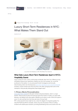 Luxury short term rentals NYC