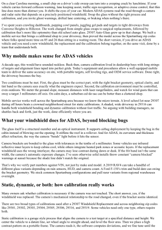 29307 Auto Glass: Mobile Windshield Replacement for Modern ADAS Vehicles