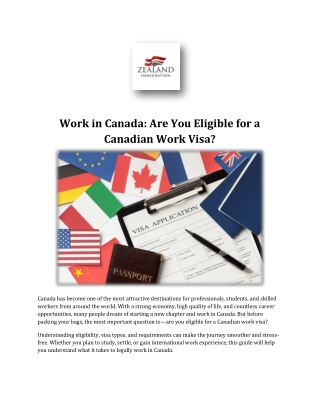 Work in Canada Are You Eligible for a Canadian Work Visa