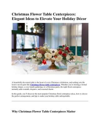 Christmas Flower Table Centerpieces