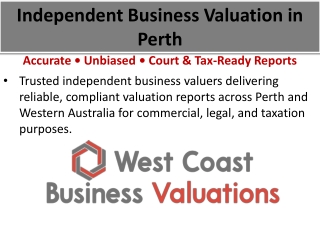 Independent Business Valuation Perth - Expert Valuers WA