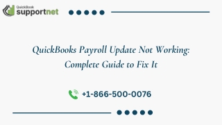 QuickBooks Payroll Update Not Working Complete Guide to Fix It