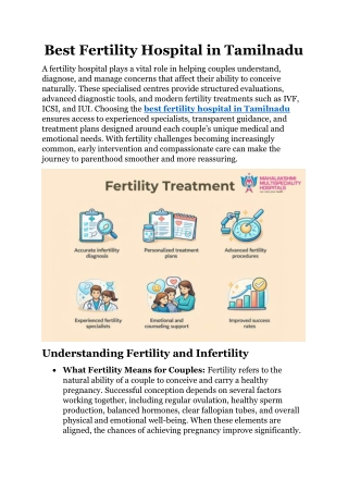 Best Fertility Hospital in Tamilnadu