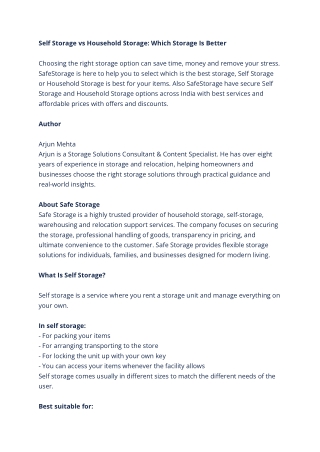 Self Storage vs Household Storage_ Which Storage Is Better
