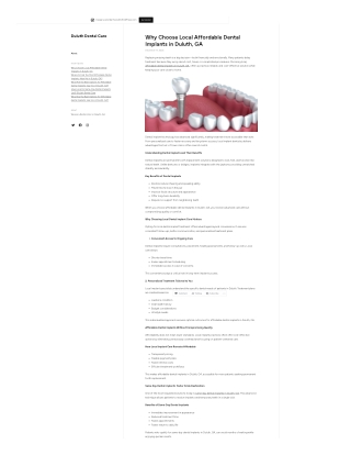 Why Choose Local Affordable Dental Implants in Duluth, GA