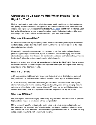 Ultrasound vs CT Scan vs MRI_ Which Imaging Test Is Right for You