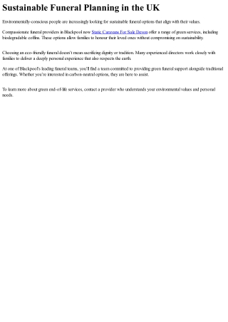 Affordable Prepaid Options from Blackpool Funeral Directors