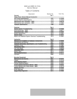 CASE IH 8500 and 8600 Air Drills Service Repair Manual Instant Download (Book Code No. 8-70532)