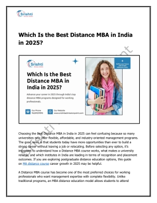 Which Is the Best Distance MBA in India in 2025