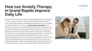 How can anxiety therapy in grand rapids improve daily life