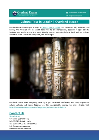 Cultural Tour in Ladakh