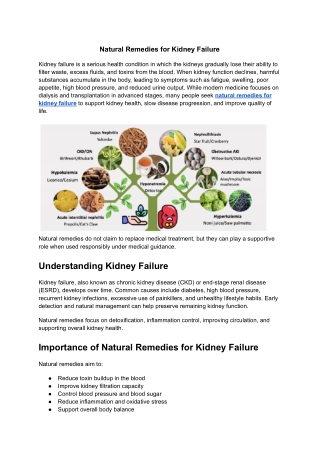 Natural Remedies for Kidney Failure