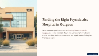 Best Psychiatrist Hospital in Gurgaon for Safe Treatment Care Now