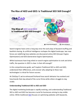 The Rise of AEO and GEO: Is Traditional SEO Still Enough?