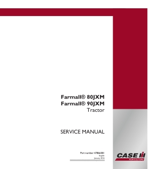 CASE IH Farmall® 80JXM  Farmall® 90JXM Tractor Service Repair Manual Instant Download (Part Number 47866581)